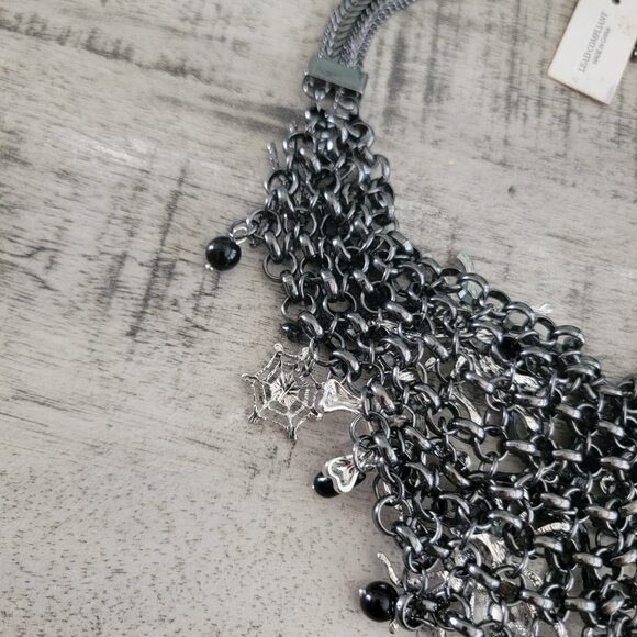 Natasha Skull Spider Mesh Necklace - Picture 12 of 14